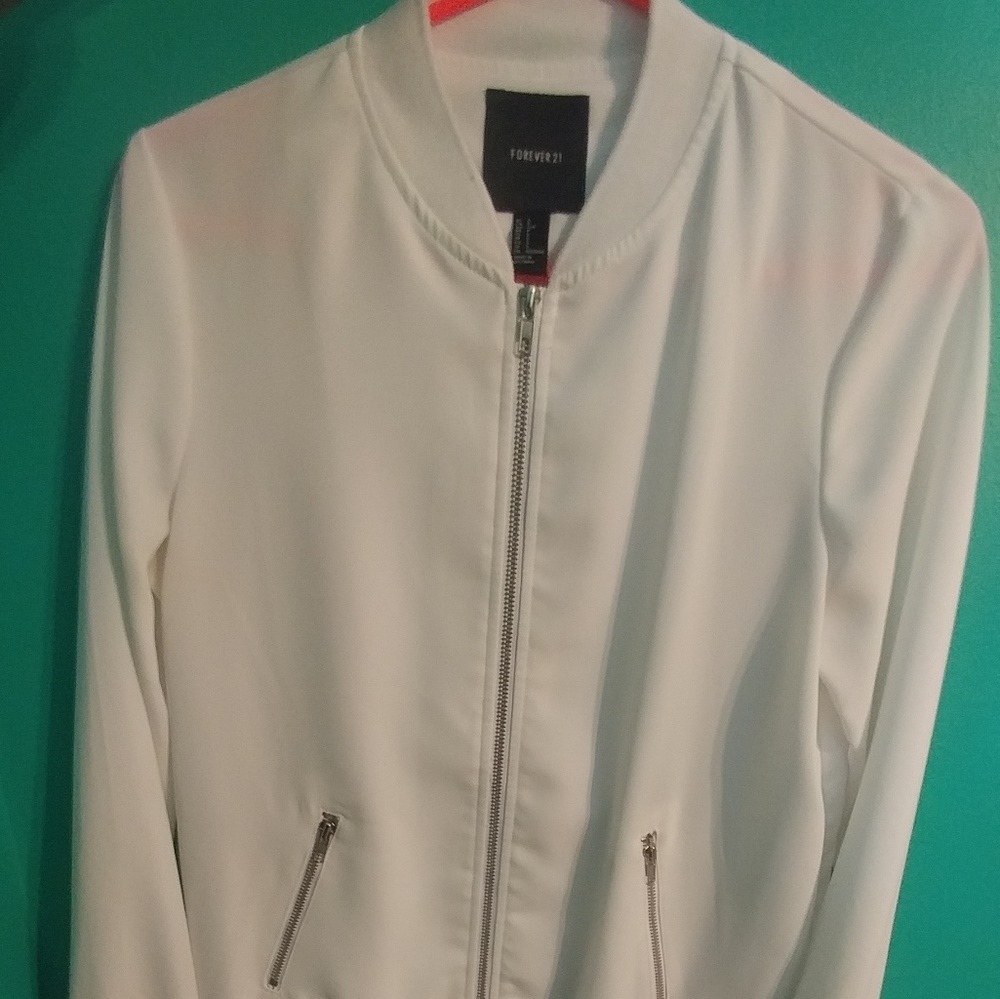 White bomber jacket